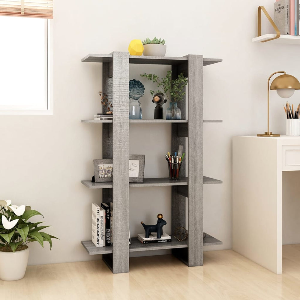 Boekenkast/kamerscherm 80x30x123,5 cm grijs sonoma eikenkleurig MeubelReus