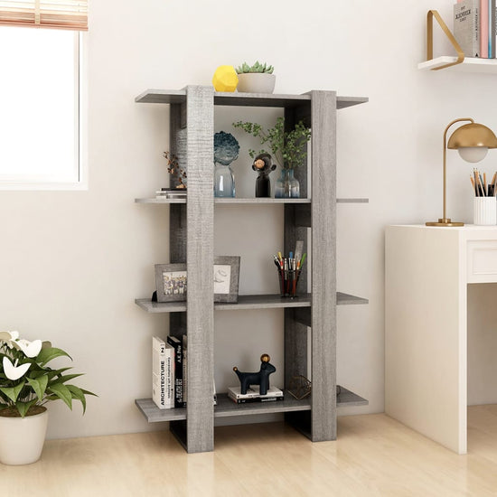Boekenkast/kamerscherm 80x30x123,5 cm grijs sonoma eikenkleurig MeubelReus