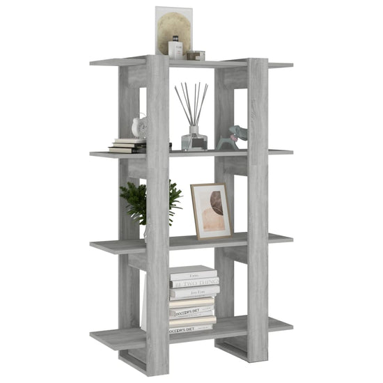 Boekenkast/kamerscherm 80x30x123,5 cm grijs sonoma eikenkleurig MeubelReus