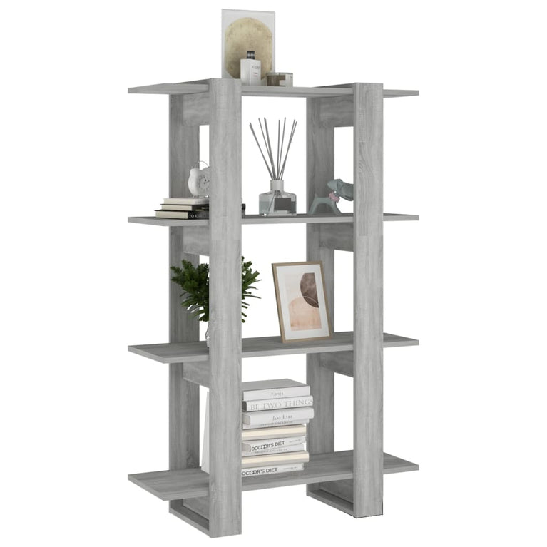 Boekenkast/kamerscherm 80x30x123,5 cm grijs sonoma eikenkleurig MeubelReus