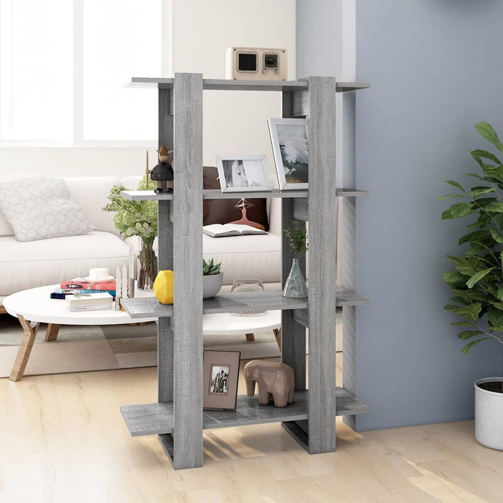 Boekenkast/kamerscherm 80x30x123,5 cm grijs sonoma eikenkleurig MeubelReus