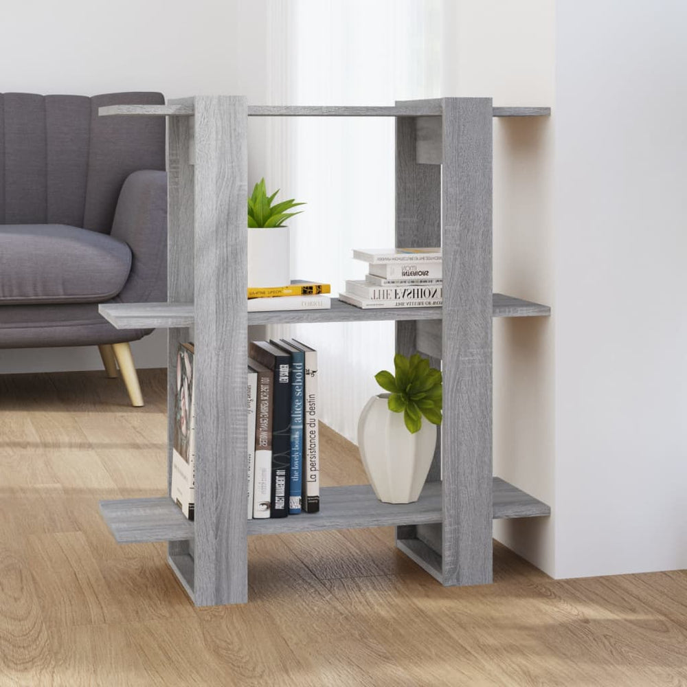 Boekenkast/kamerscherm 80x30x87 cm grijs sonoma eikenkleurig MeubelReus