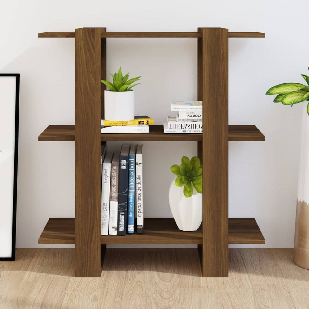 Boekenkast/kamerscherm 80x30x87 cm bruineikenkleurig MeubelReus