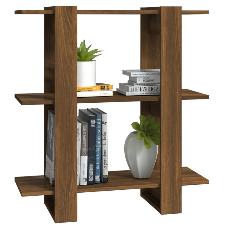 Boekenkast/kamerscherm 80x30x87 cm bruineikenkleurig MeubelReus