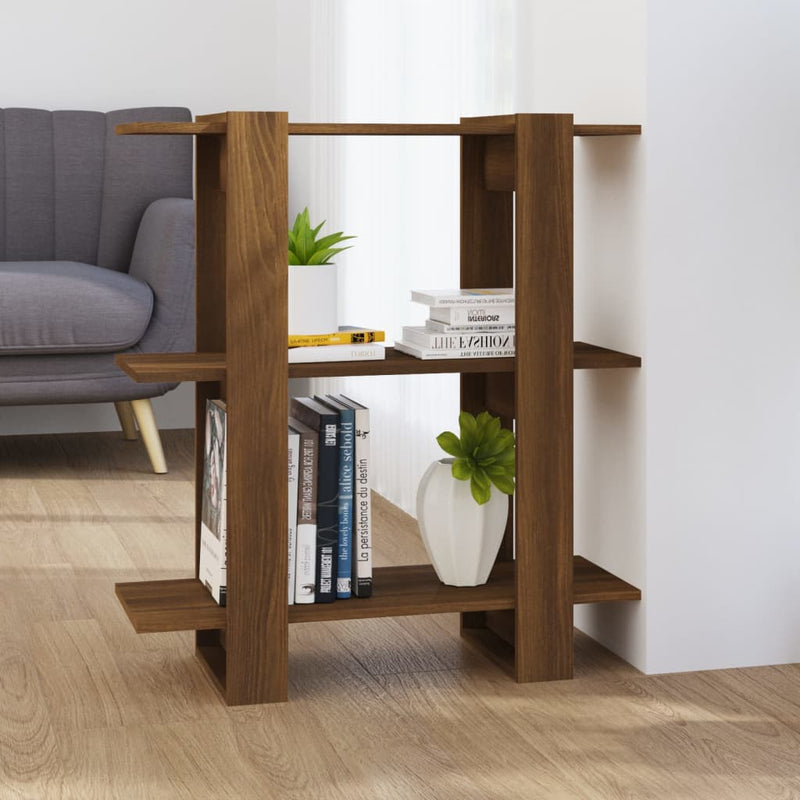 Boekenkast/kamerscherm 80x30x87 cm bruineikenkleurig MeubelReus