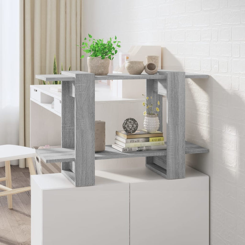 Boekenkast/kamerscherm 80x30x51 cm grijs sonoma eikenkleurig MeubelReus