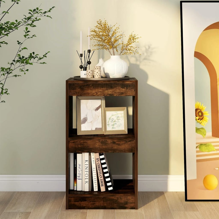 Boekenkast/kamerscherm 40x30x72 cm gerookt eikenkleurig