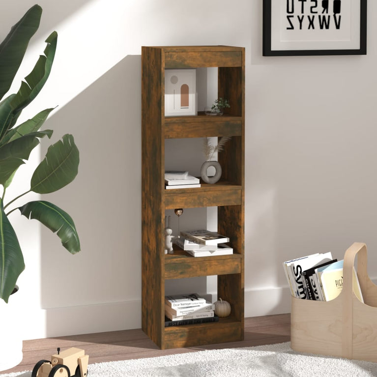 Boekenkast/kamerscherm 40x30x135 cm gerookt eikenkleurig MeubelReus