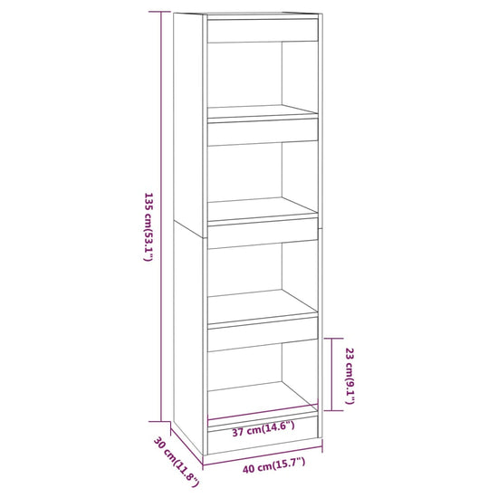 Boekenkast/kamerscherm 40x30x135 cm gerookt eikenkleurig MeubelReus