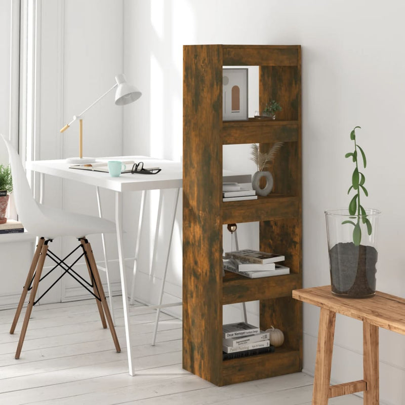 Boekenkast/kamerscherm 40x30x135 cm gerookt eikenkleurig MeubelReus