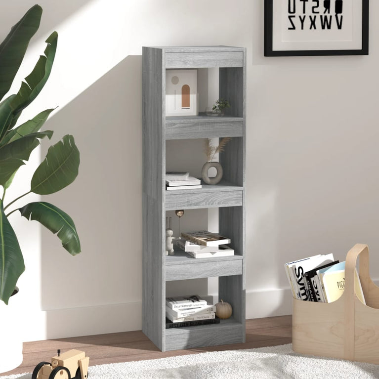 Boekenkast/kamerscherm 40x30x135 cm grijs sonoma eikenkleurig MeubelReus