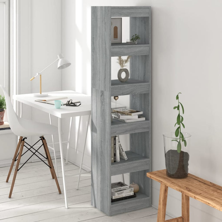 Boekenkast/kamerscherm 40x30x166 cm grijs sonoma eikenkleurig MeubelReus