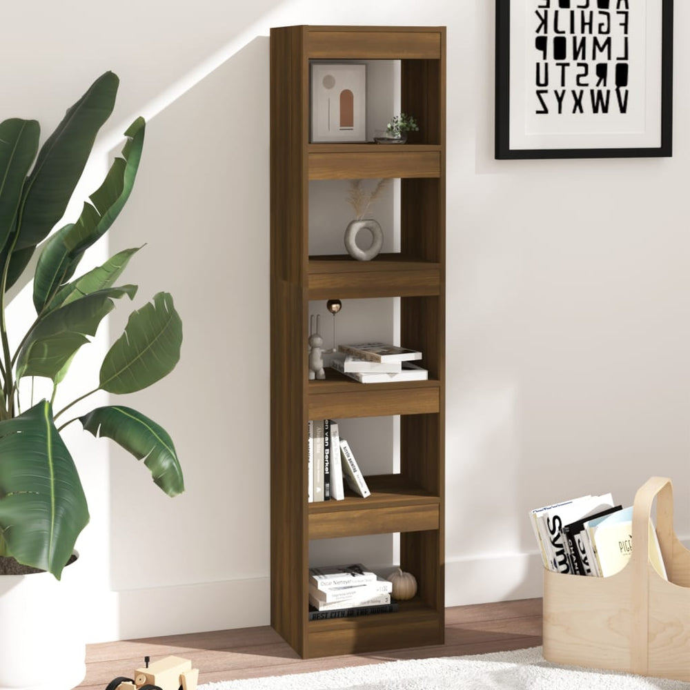 Boekenkast/kamerscherm 40x30x166 cm bruineikenkleurig MeubelReus