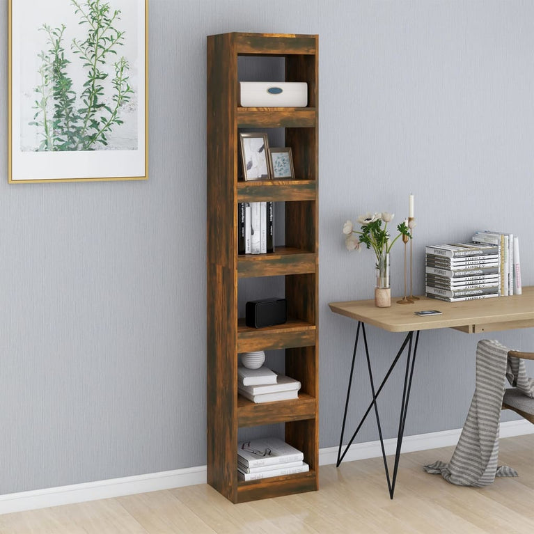 Boekenkast/kamerscherm 40x30x198 cm gerookt eikenkleurig MeubelReus