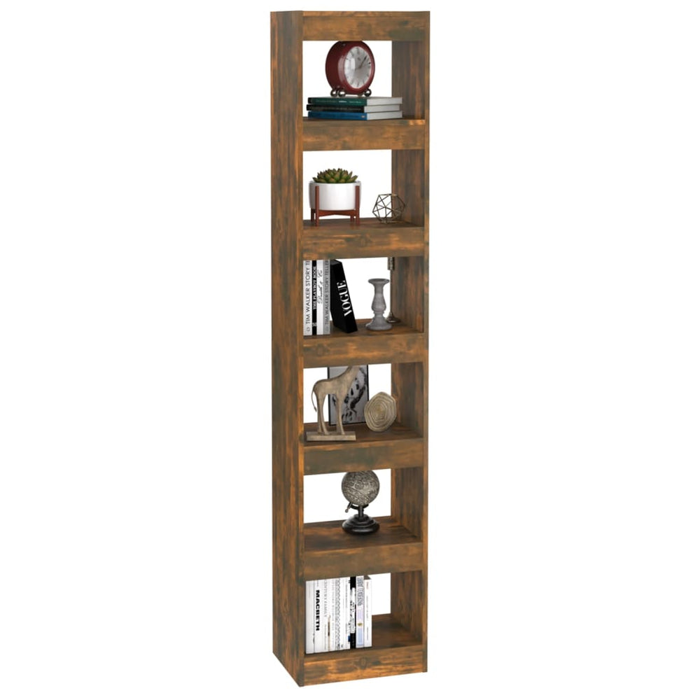 Boekenkast/kamerscherm 40x30x198 cm gerookt eikenkleurig MeubelReus