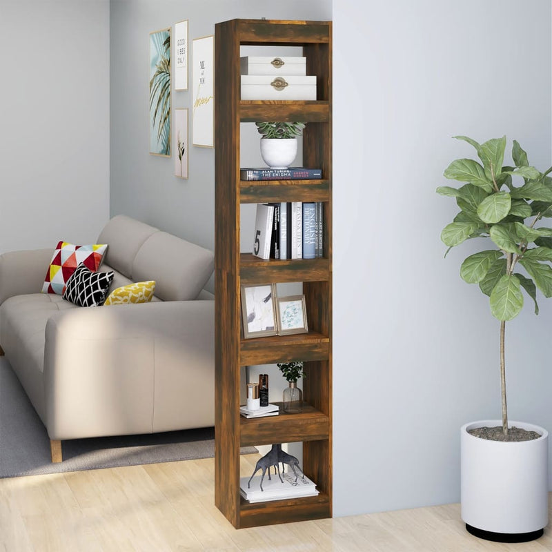 Boekenkast/kamerscherm 40x30x198 cm gerookt eikenkleurig MeubelReus