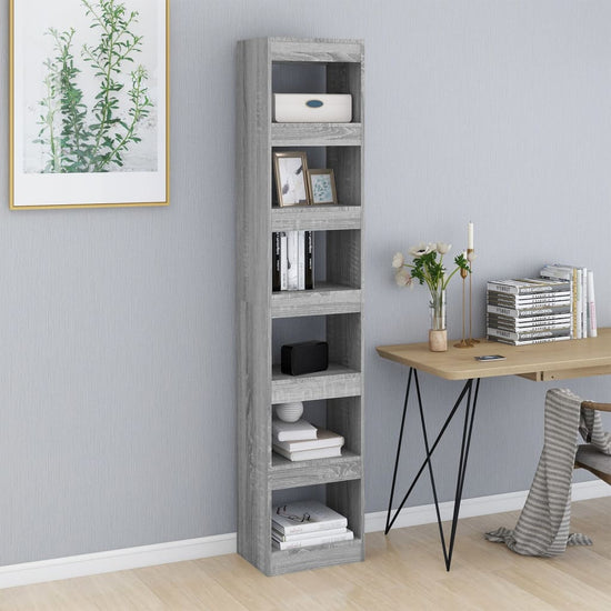 Boekenkast/kamerscherm 40x30x198 cm grijs sonoma eikenkleurig MeubelReus