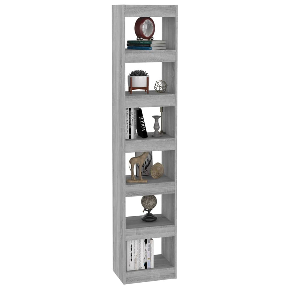 Boekenkast/kamerscherm 40x30x198 cm grijs sonoma eikenkleurig MeubelReus