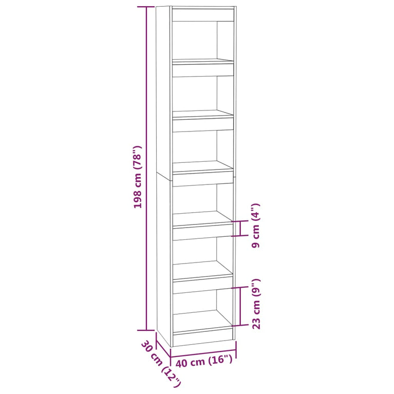 Boekenkast/kamerscherm 40x30x198 cm grijs sonoma eikenkleurig MeubelReus