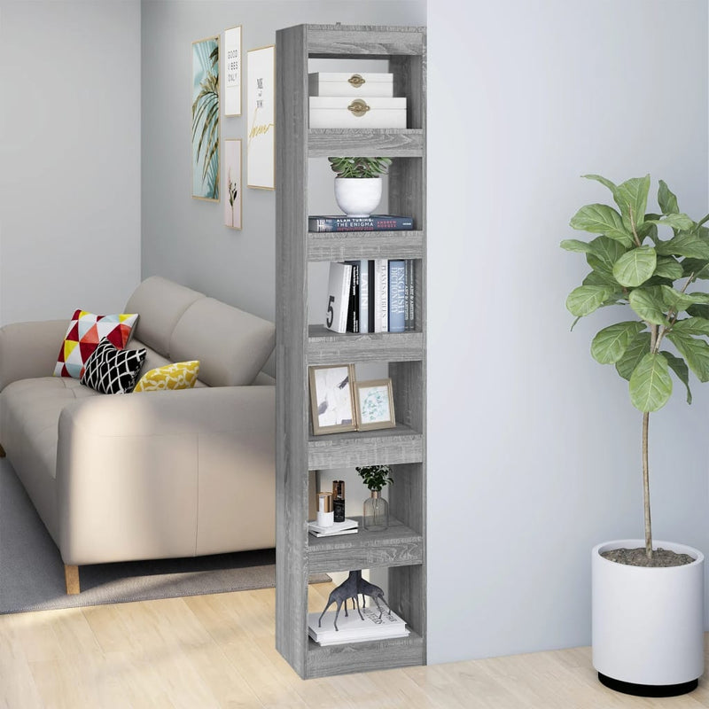 Boekenkast/kamerscherm 40x30x198 cm grijs sonoma eikenkleurig MeubelReus
