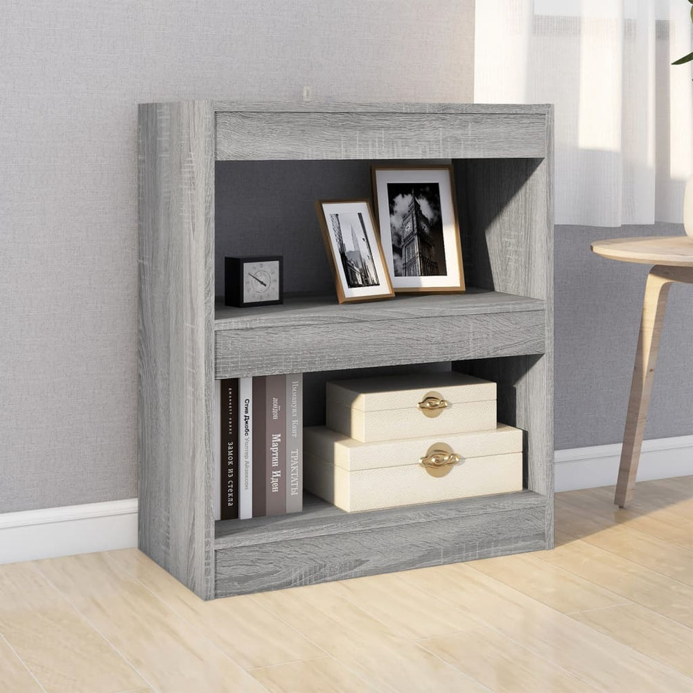 Boekenkast/kamerscherm 60x30x72 cm grijs sonoma eikenkleurig MeubelReus