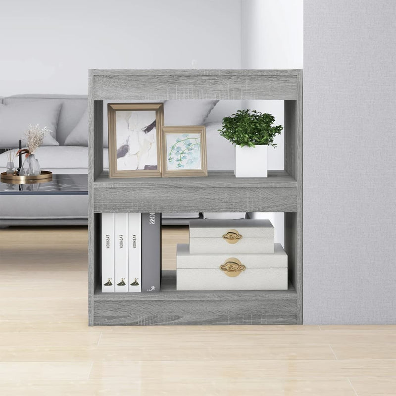 Boekenkast/kamerscherm 60x30x72 cm grijs sonoma eikenkleurig MeubelReus