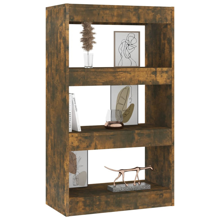 Boekenkast/kamerscherm 60x30x103 cm spaanplaat gerookt eiken MeubelReus