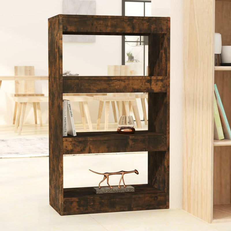 Boekenkast/kamerscherm 60x30x103 cm spaanplaat gerookt eiken MeubelReus