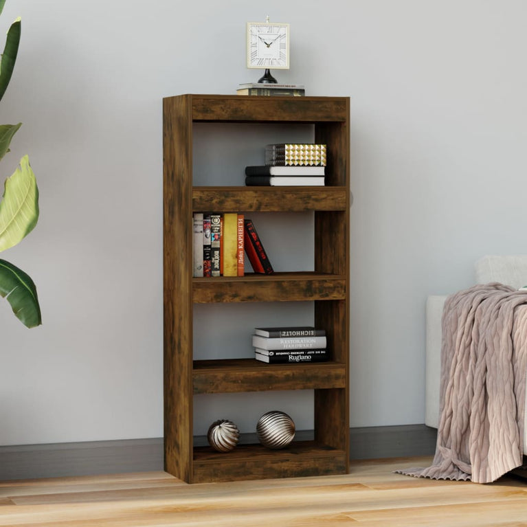 Boekenkast/kamerscherm 60x30x135 cm bewerkt hout gerookt eiken MeubelReus