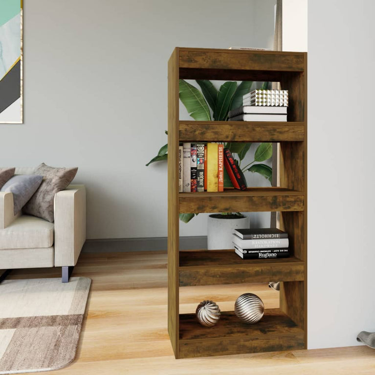 Boekenkast/kamerscherm 60x30x135 cm bewerkt hout gerookt eiken MeubelReus