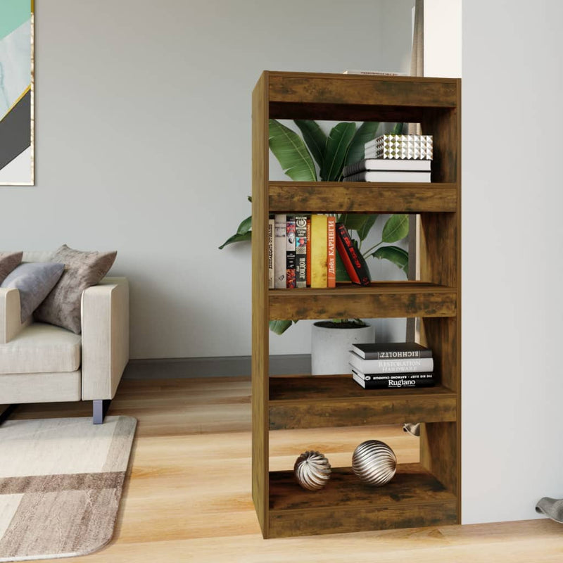 Boekenkast/kamerscherm 60x30x135 cm bewerkt hout gerookt eiken MeubelReus