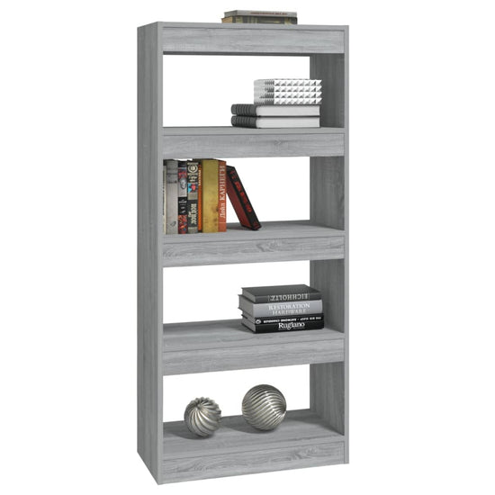 Boekenkast/kamerscherm 60x30x135 cm bewerkt hout grijs sonoma MeubelReus