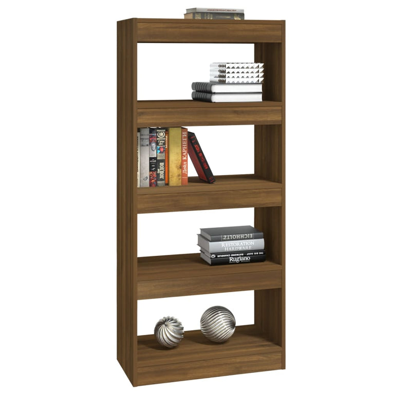 Boekenkast/kamerscherm 60x30x135 cm bewerkt hout bruineiken MeubelReus