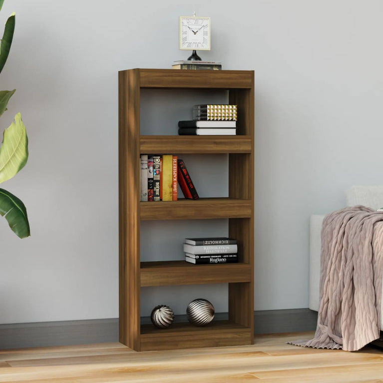 Boekenkast/kamerscherm 60x30x135 cm bewerkt hout bruineiken MeubelReus
