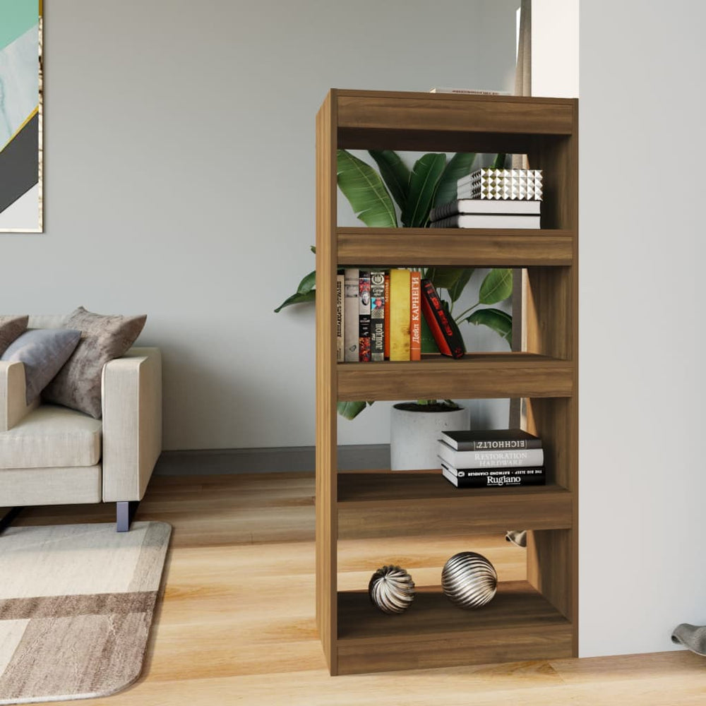 Boekenkast/kamerscherm 60x30x135 cm bewerkt hout bruineiken MeubelReus
