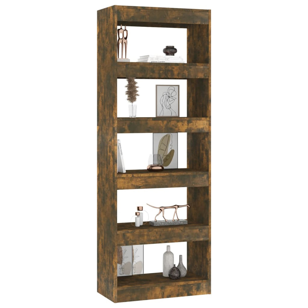 Boekenkast/kamerscherm 60x30x166 cm spaanplaat gerookt eiken MeubelReus