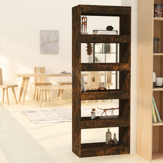 Boekenkast/kamerscherm 60x30x166 cm spaanplaat gerookt eiken MeubelReus