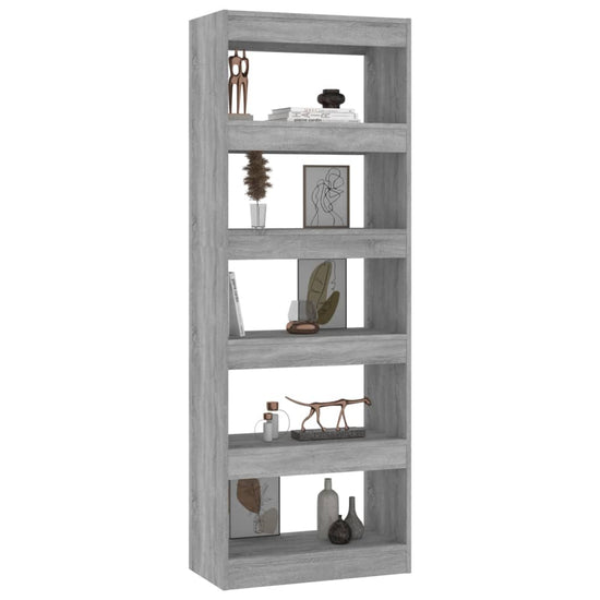 Boekenkast/kamerscherm 60x30x166 cm spaanplaat grijs sonoma MeubelReus