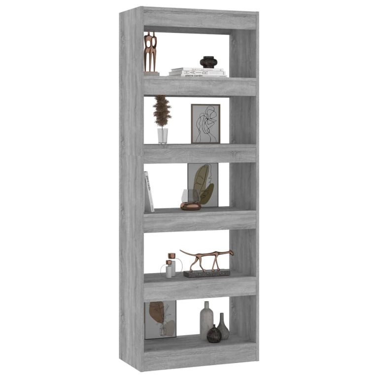 Boekenkast/kamerscherm 60x30x166 cm spaanplaat grijs sonoma MeubelReus