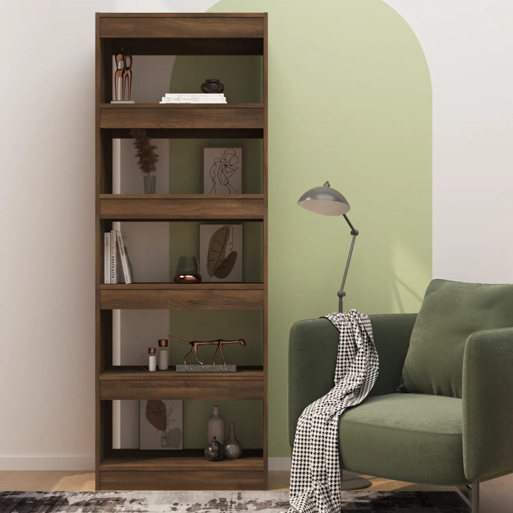 Boekenkast/kamerscherm 60x30x166 cm spaanplaat bruineikenkleur MeubelReus