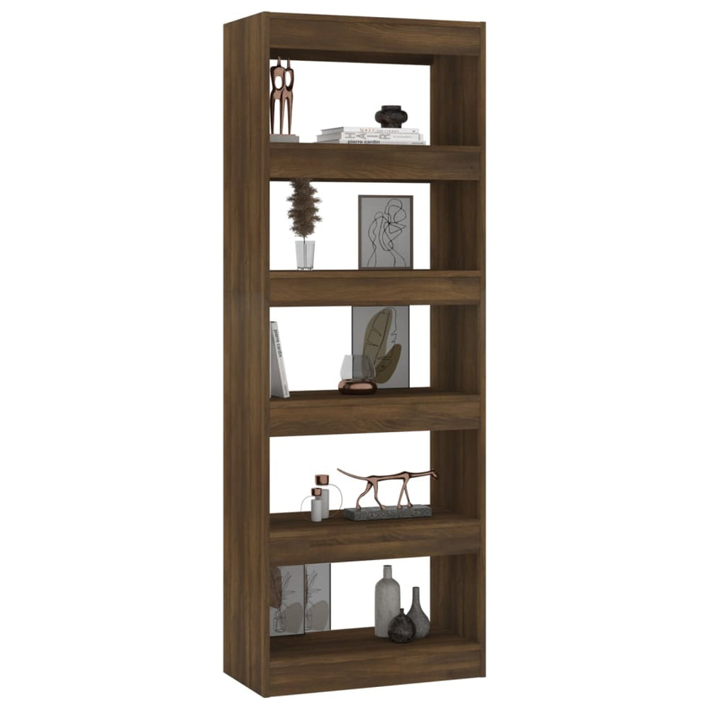 Boekenkast/kamerscherm 60x30x166 cm spaanplaat bruineikenkleur MeubelReus