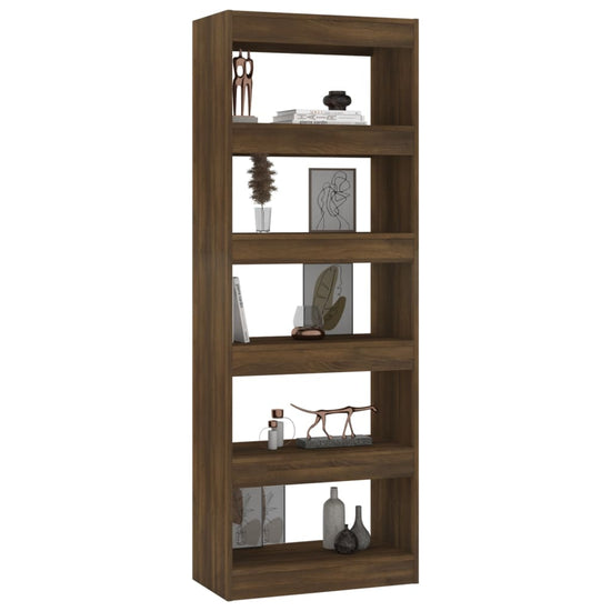 Boekenkast/kamerscherm 60x30x166 cm spaanplaat bruineikenkleur MeubelReus