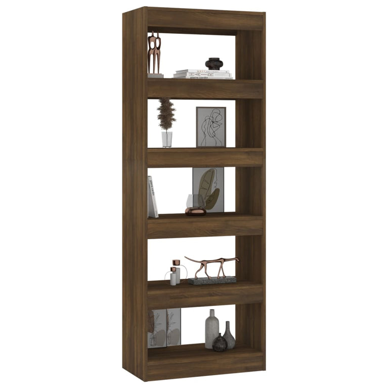 Boekenkast/kamerscherm 60x30x166 cm spaanplaat bruineikenkleur MeubelReus