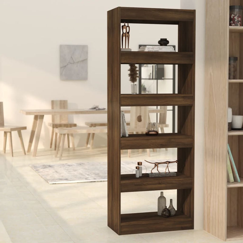 Boekenkast/kamerscherm 60x30x166 cm spaanplaat bruineikenkleur MeubelReus