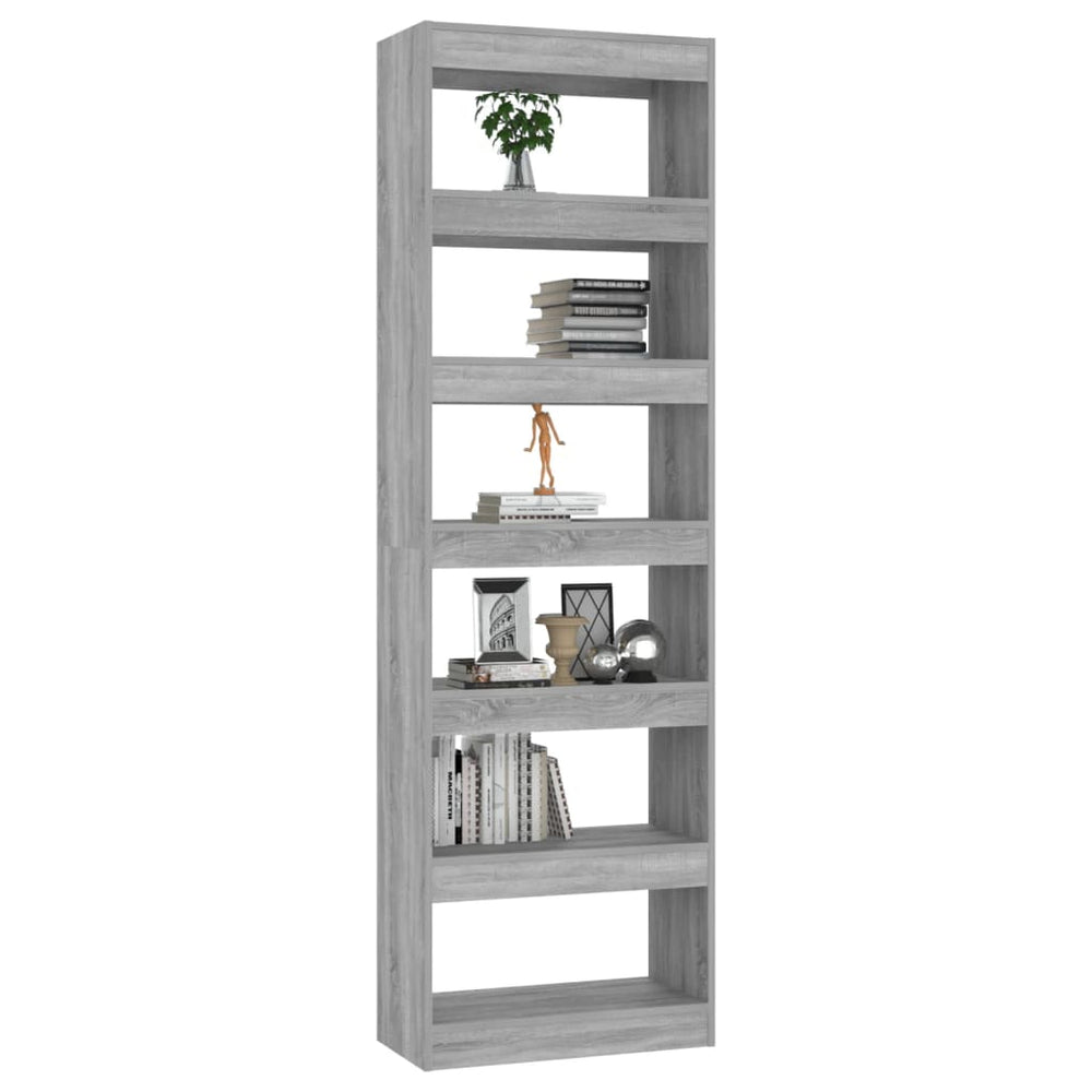 Boekenkast/kamerscherm 60x30x198 cm grijs sonoma eikenkleurig MeubelReus