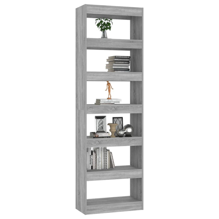 Boekenkast/kamerscherm 60x30x198 cm grijs sonoma eikenkleurig MeubelReus