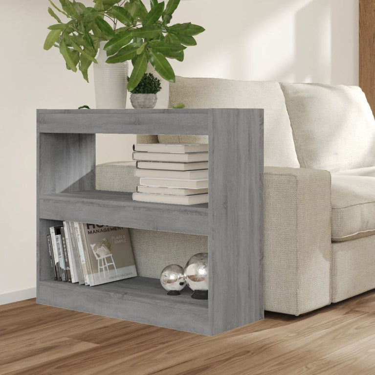 Boekenkast/kamerscherm 80x30x72 cm grijs sonoma eikenkleurig MeubelReus
