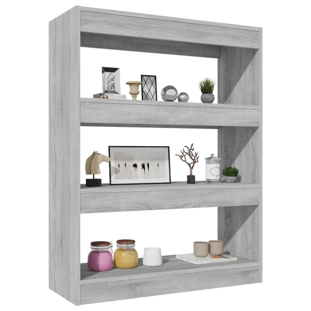 Boekenkast/kamerscherm 80x30x103 cm bewerkt hout grijs sonoma MeubelReus