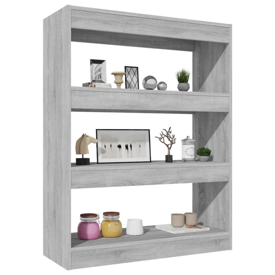 Boekenkast/kamerscherm 80x30x103 cm bewerkt hout grijs sonoma MeubelReus
