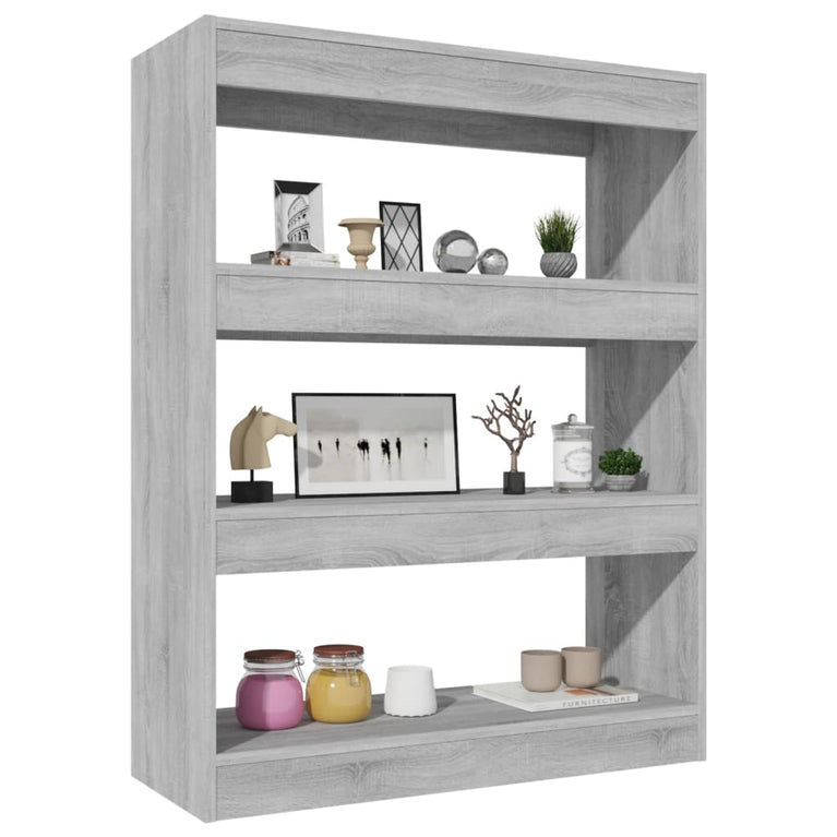 Boekenkast/kamerscherm 80x30x103 cm bewerkt hout grijs sonoma MeubelReus